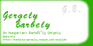 gergely barbely business card